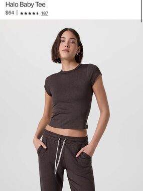 Vuori Halo Baby Tee in Java Heather XS